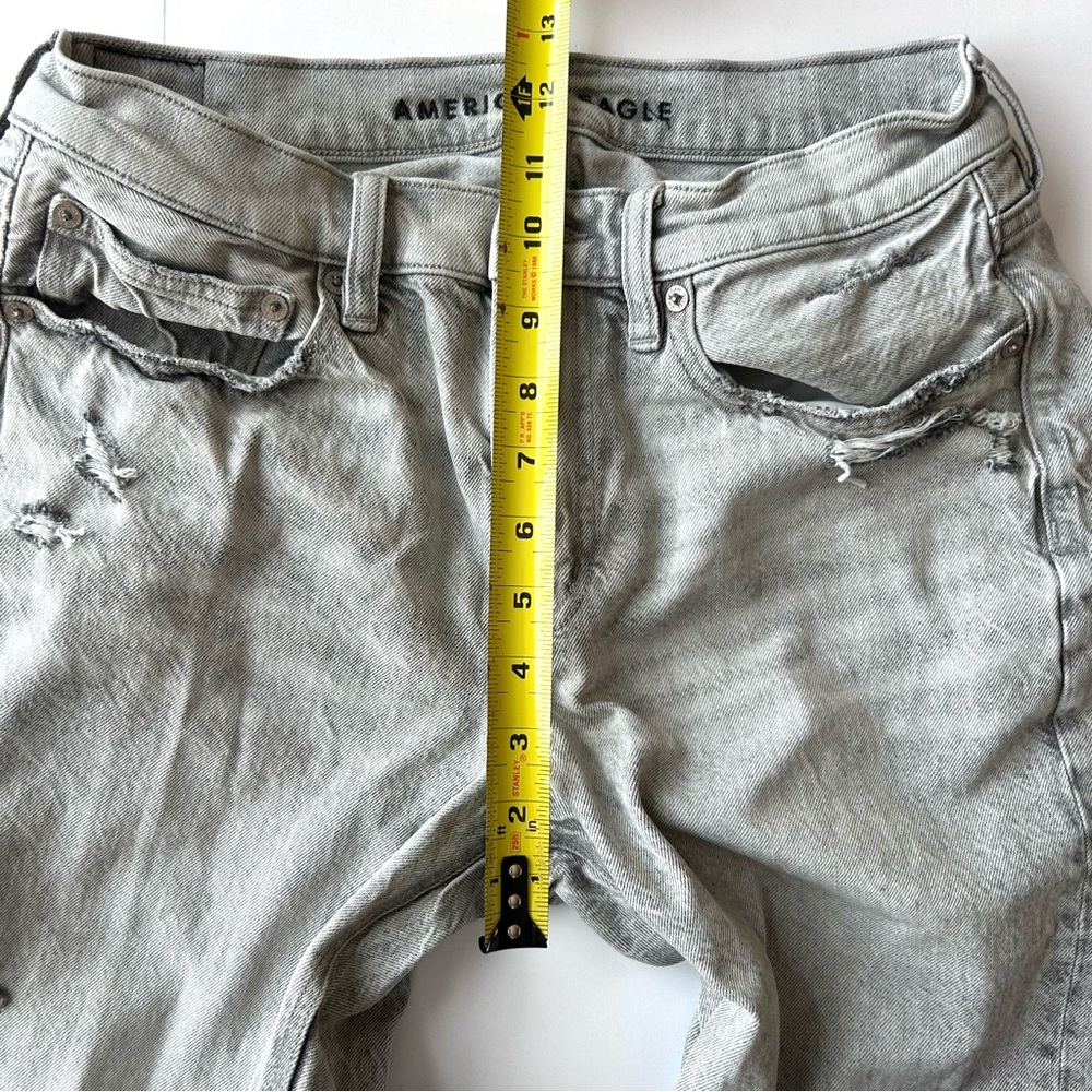🍒(A461) Women’s American Eagle Jeans. Light Gray Distressed Wash. Size: 6 Long - Picture 9 of 15